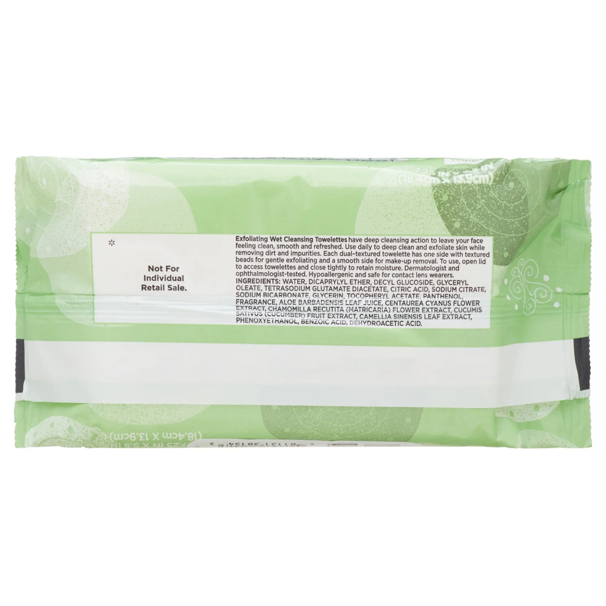 Equate Exfoliating Cleansing Towelettes with Cucumber, Aloe, and Green Tea, 100 Count