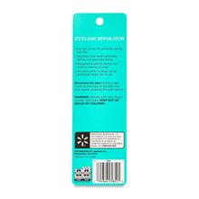 Eyelash separator back of package with directions and barcode