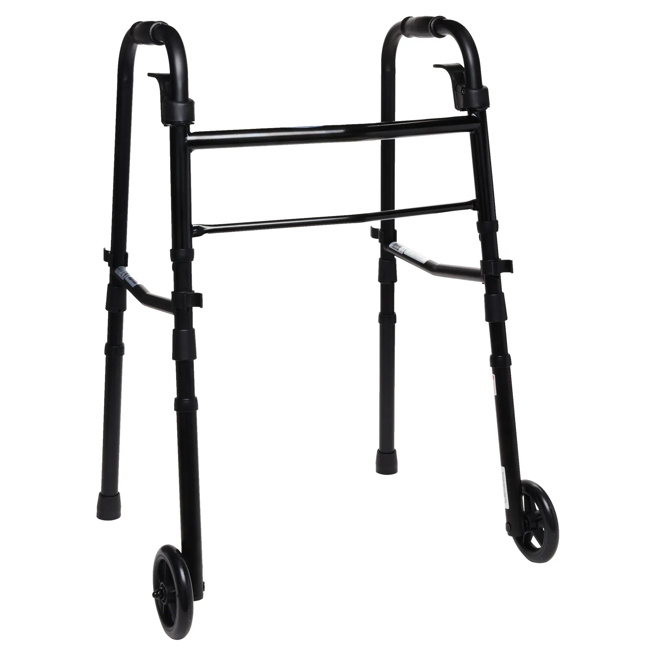 Equate Folding Walker with 5-Inch Wheels, Black – 350 lb Weight Capacity