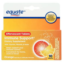 Immune support effervescent tablets box, orange flavor, 10 tablets