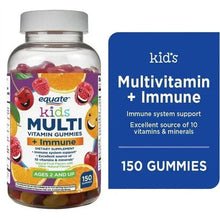 Equate Kids multivitamin immune gummy bottle with 150 count fruit flavor label