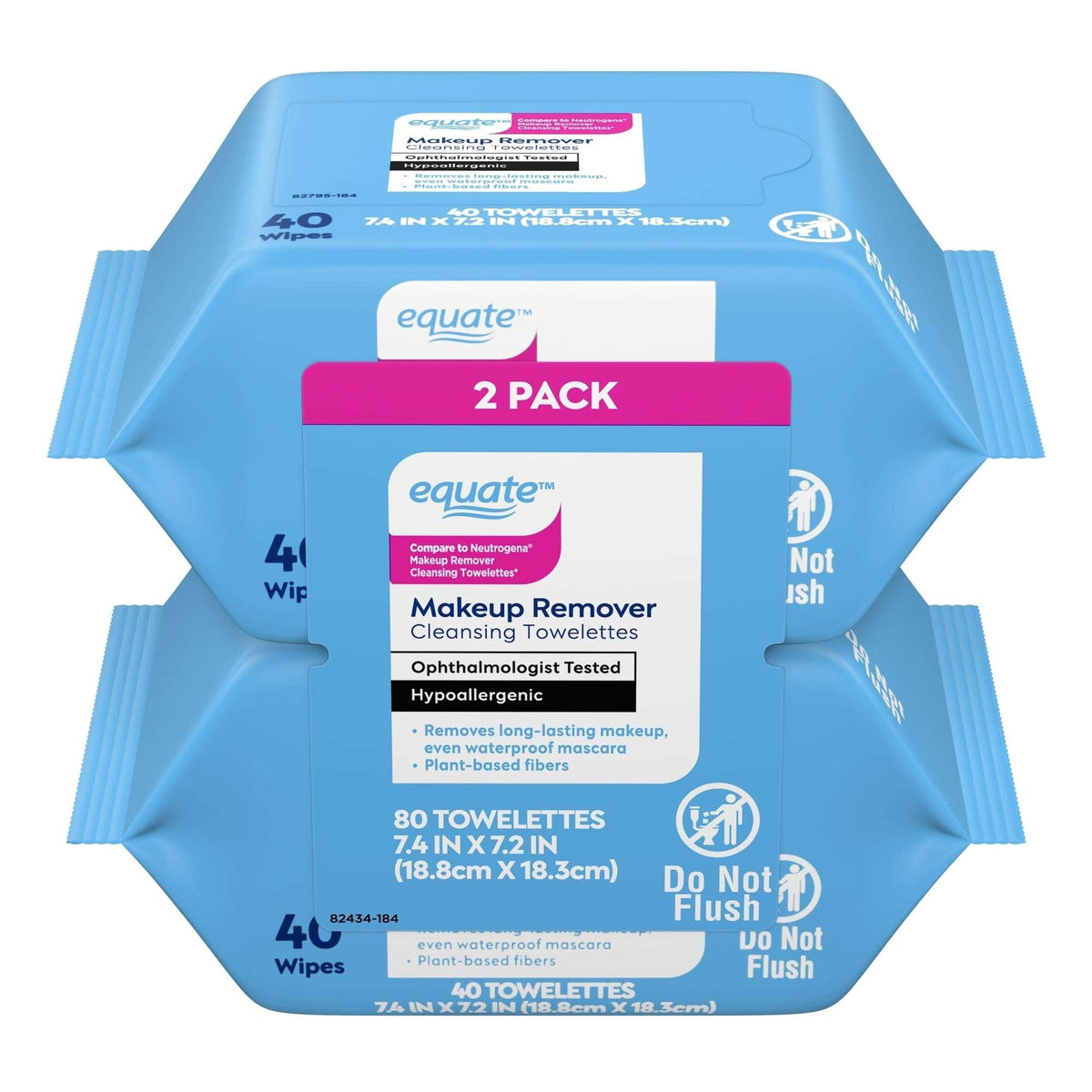 Equate Makeup Remover Cleansing Towelettes, 80 Count
