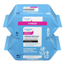 Equate 2-pack makeup remover cleansing towelettes front with “Do Not Flush” icon