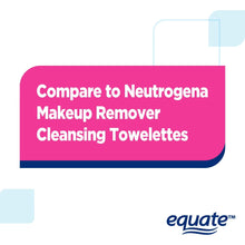 Equate makeup remover cleansing towelettes compare-to Neutrogena label