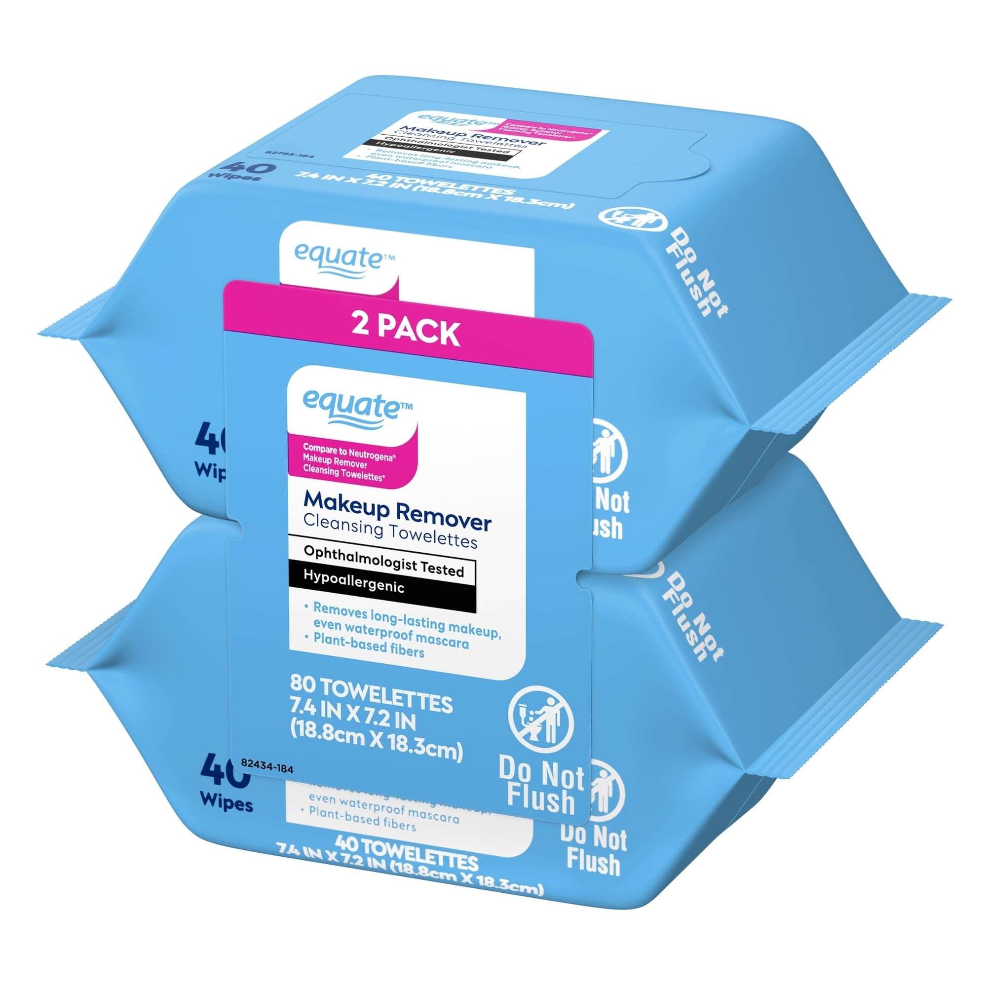 Equate Makeup Remover Cleansing Towelettes, 80 Count