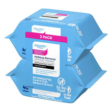 Equate 2-pack makeup remover cleansing towelettes, blue pouch showing 4 wipes