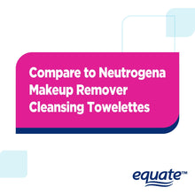 Makeup remover cleansing towelettes package label reading Compare to Neutrogena