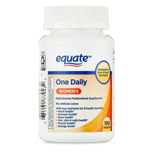 Equate One Daily women's multivitamin bottle, 100-count, front label view