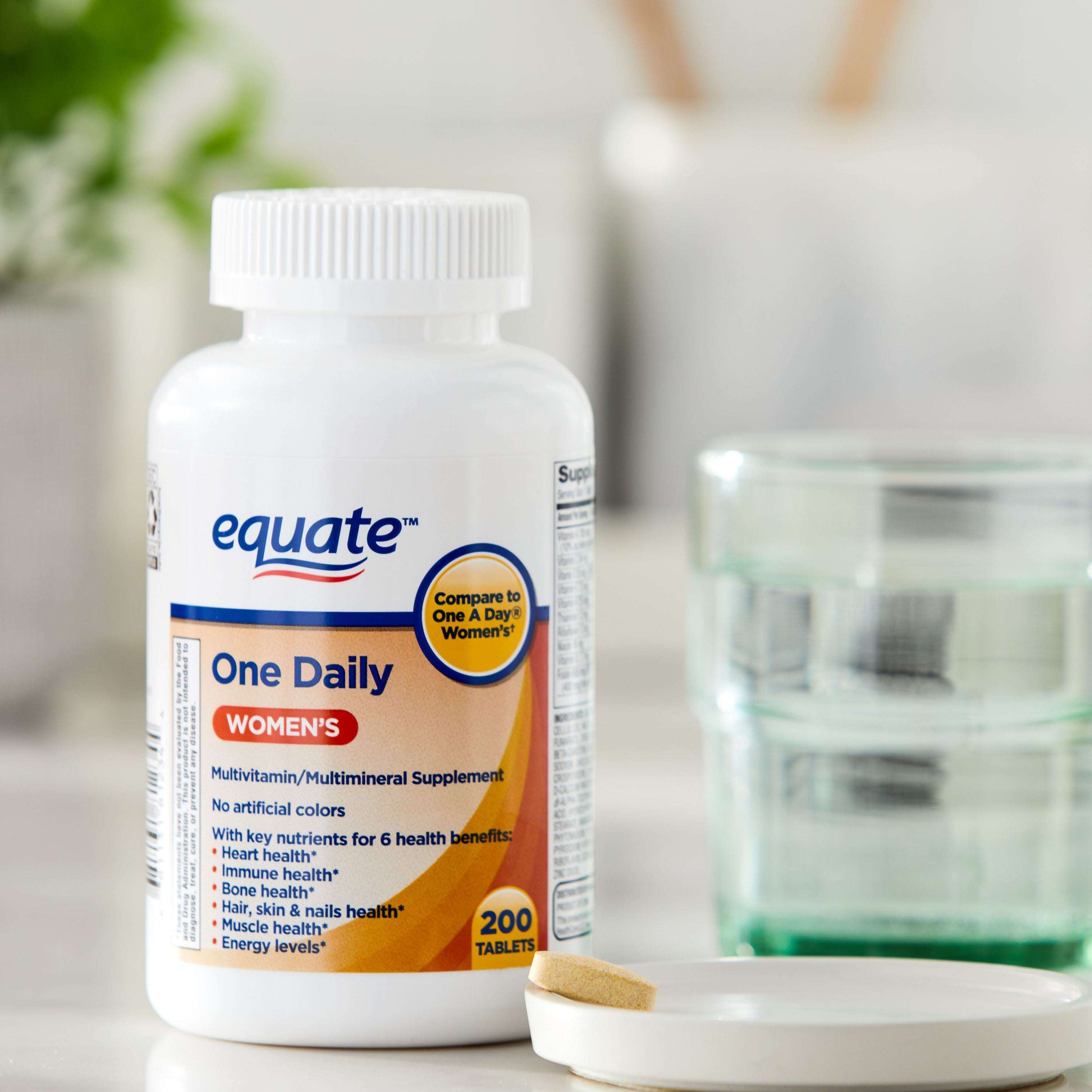 Equate One Daily Women's Multivitamin/Multimineral Supplement Tablets for Women's Health, 100 Count, Compare to One a Day® Women's