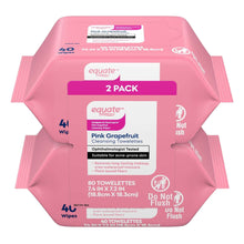 Pink grapefruit cleansing towelettes, 2-pack wipes in pink pouch