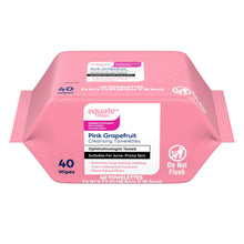 Equate Pink Grapefruit cleansing towelettes 40 wipes pouch front panel