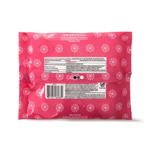 Pink grapefruit oil-free cleansing towelettes back panel with barcode and directions