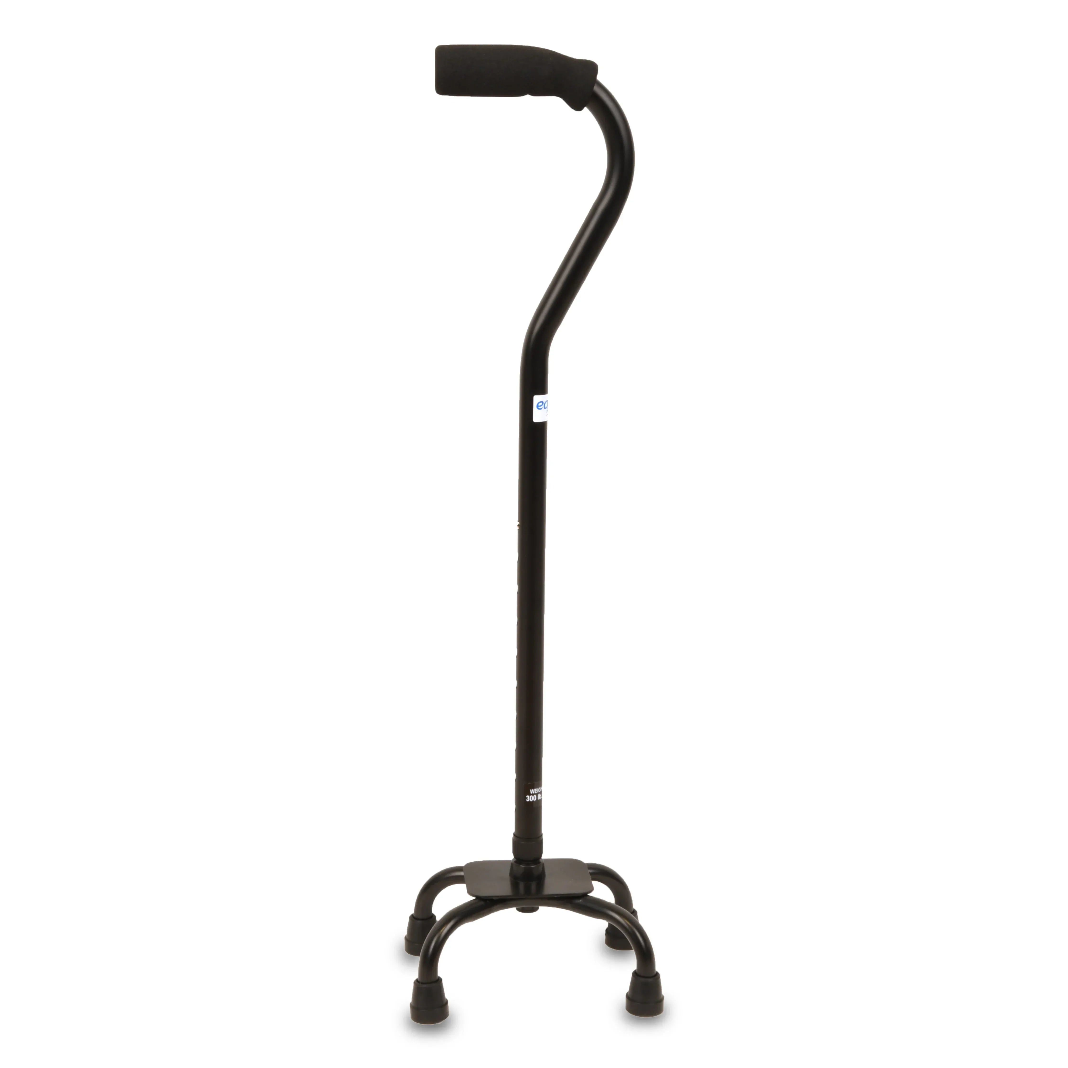 Equate Quad Walking Cane with Small Base – Height Adjustable, 300 lb Capacity