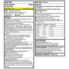 Drug Facts label for children’s acetaminophen oral suspension, directions and warnings