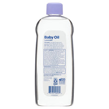 Lavender baby oil bottle with back-side ingredient panel, 20 fl oz