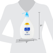 Deep moisturizing body wash bottle size: 9 in height, 5 in width