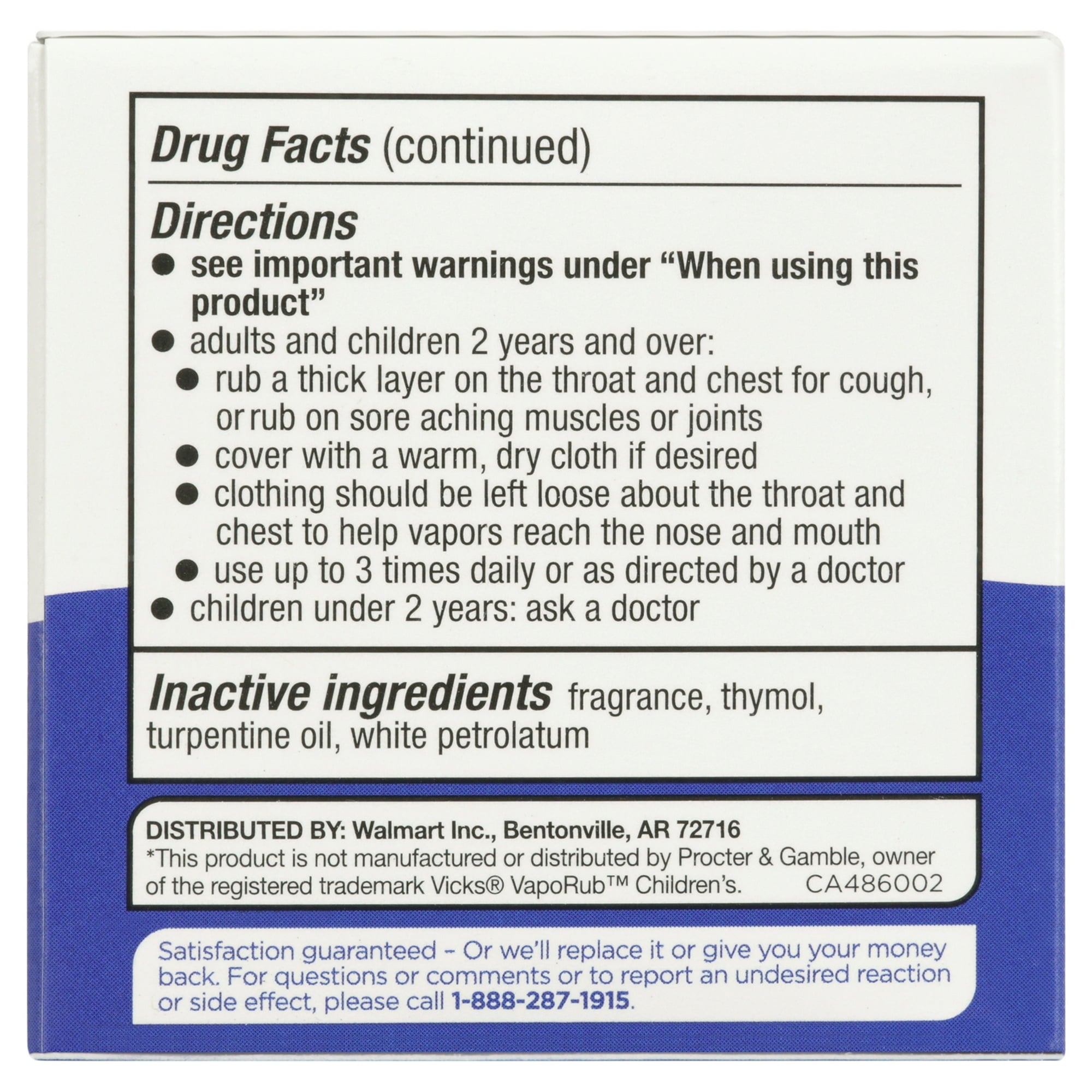 Equate Children's Vaporizing Rub Ointment, Ages 2+, 1.76 oz, Compare to Vicks® VapoRub™ Children's Active Ingredients