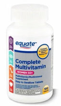 Multivitamin supplement bottle for women 50+ with 100 count front label
