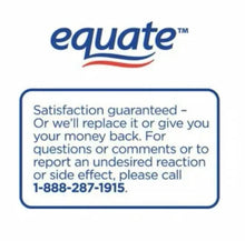 Equate satisfaction guarantee message on supplement label
