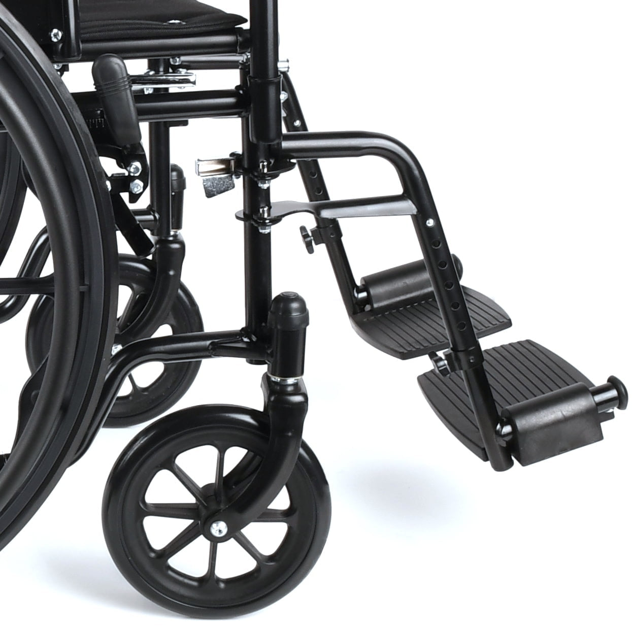 Equate Lightweight Foldable Steel Wheelchair with 18" Seat and Swing-Away Footrests, 350 lb Capacity