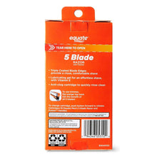 equate 5-blade razor box back with instructions and barcode