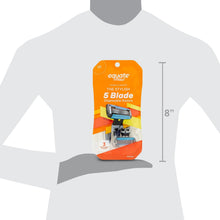 Men's disposable razor pack on torso cutout against white background