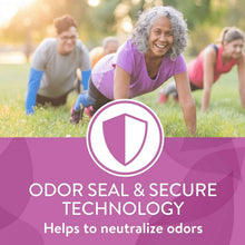 Incontinence pads odor seal & secure technology badge