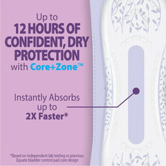 Equate Options Women's Incontinence Pads, Maximum Absorbency, Long Length (45 Count), Compare to Poise