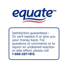 Equate satisfaction guarantee for incontinence liners, replace or money back notice