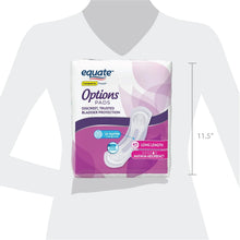Long-length incontinence pad pack on person, 11.5 in height size marking