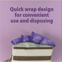 Incontinence pads quick-wrap design for convenient use and disposal
