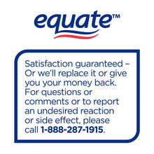 Equate satisfaction guarantee info for incontinence pad purchase