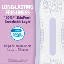 Long incontinence pad with SkinFresh breathable layer and Odor Guard protection
