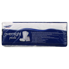 Overnight incontinence pads pack, blue and white side panel view