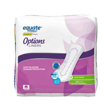 Equate Options incontinence liners package, long length, very light, 48 liners