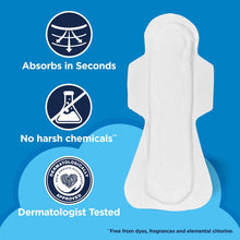 White overnight maxi pad with absorbent center and soft-looking texture
