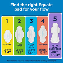 Size 5 extra heavy overnight pad chart, length 15.0 in silhouette