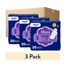 Maxi overnight pads 3-pack, Size 5 extra heavy with flexi-wings, blue and purple boxes