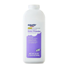 Baby powder bottle with lavender purple label, 22 oz, hypoallergenic