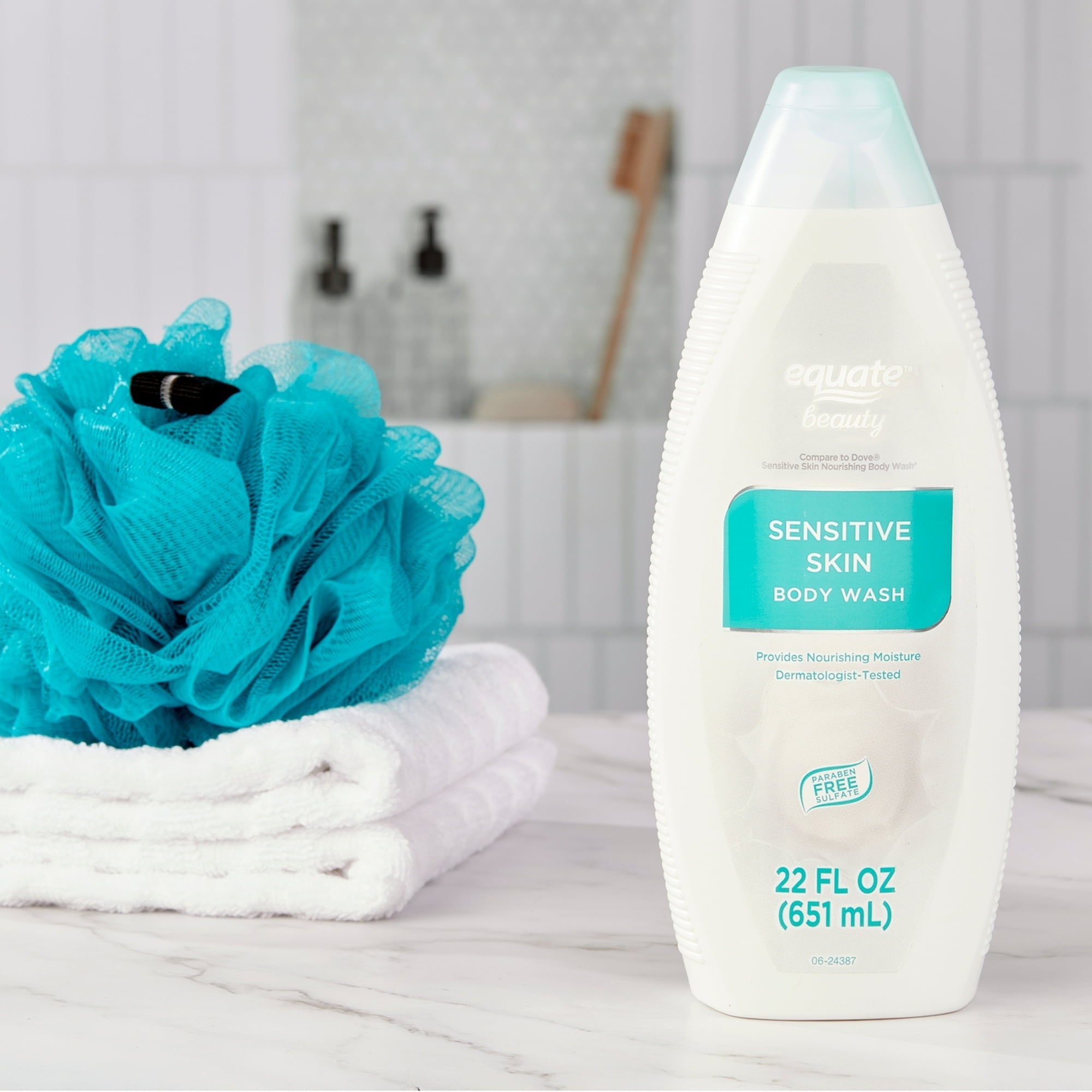 Equate Sensitive Skin Body Wash, 22 fl oz, 2 Pack