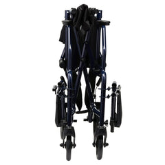Equate Steel Folding Transport Wheelchair with 19" Seat, Black, 300 lb Weight Capacity