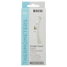 Temple Touch digital thermometer retail box front with thermometer illustration