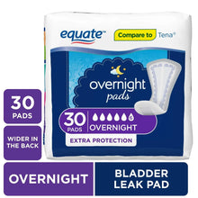 Overnight incontinence pads pack, 30-count, bladder leak protection