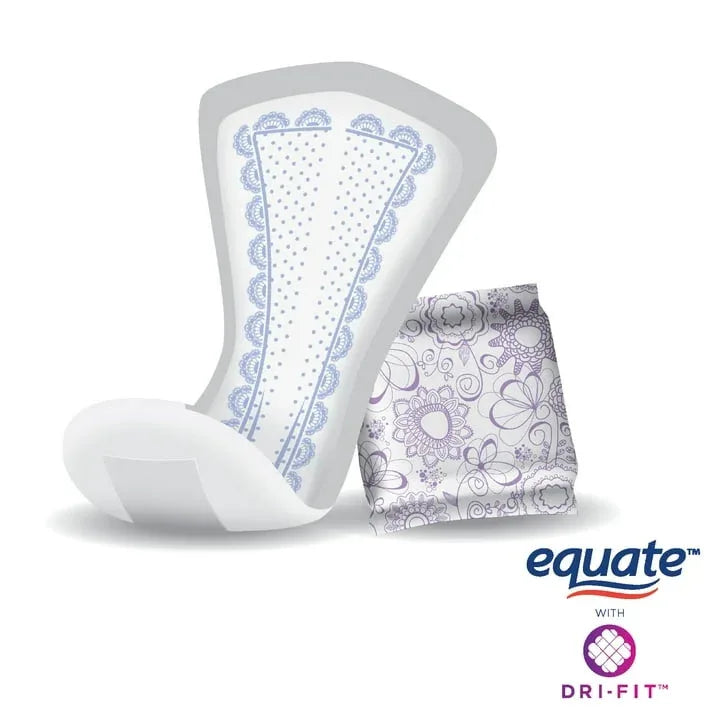Equate Women's Overnight Incontinence Pads, Ultimate Absorbency (30 Count), Compare to Tena®
