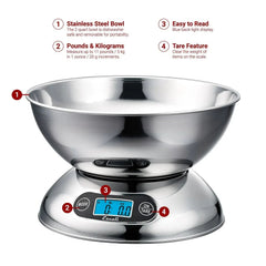 Escali R115 Rondo Stainless Steel Digital Scale