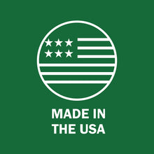 Made in the USA badge with stars and stripes icon and text