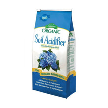 Organic soil acidifier bag with blue hydrangea design and Espoma logo, 6 lb