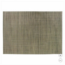 Woven placemat, olive-brown checkered grid