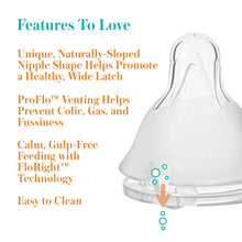 White-silicone nipple and clear baby bottle top, standard neck