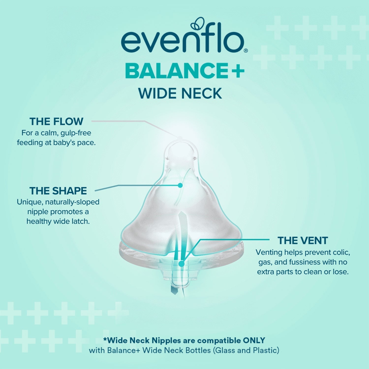 Evenflo Feeding Balance + Wide Neck Glass Bottles - 6oz 3 Pack